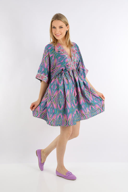 Ibiza-Kleid Knielang